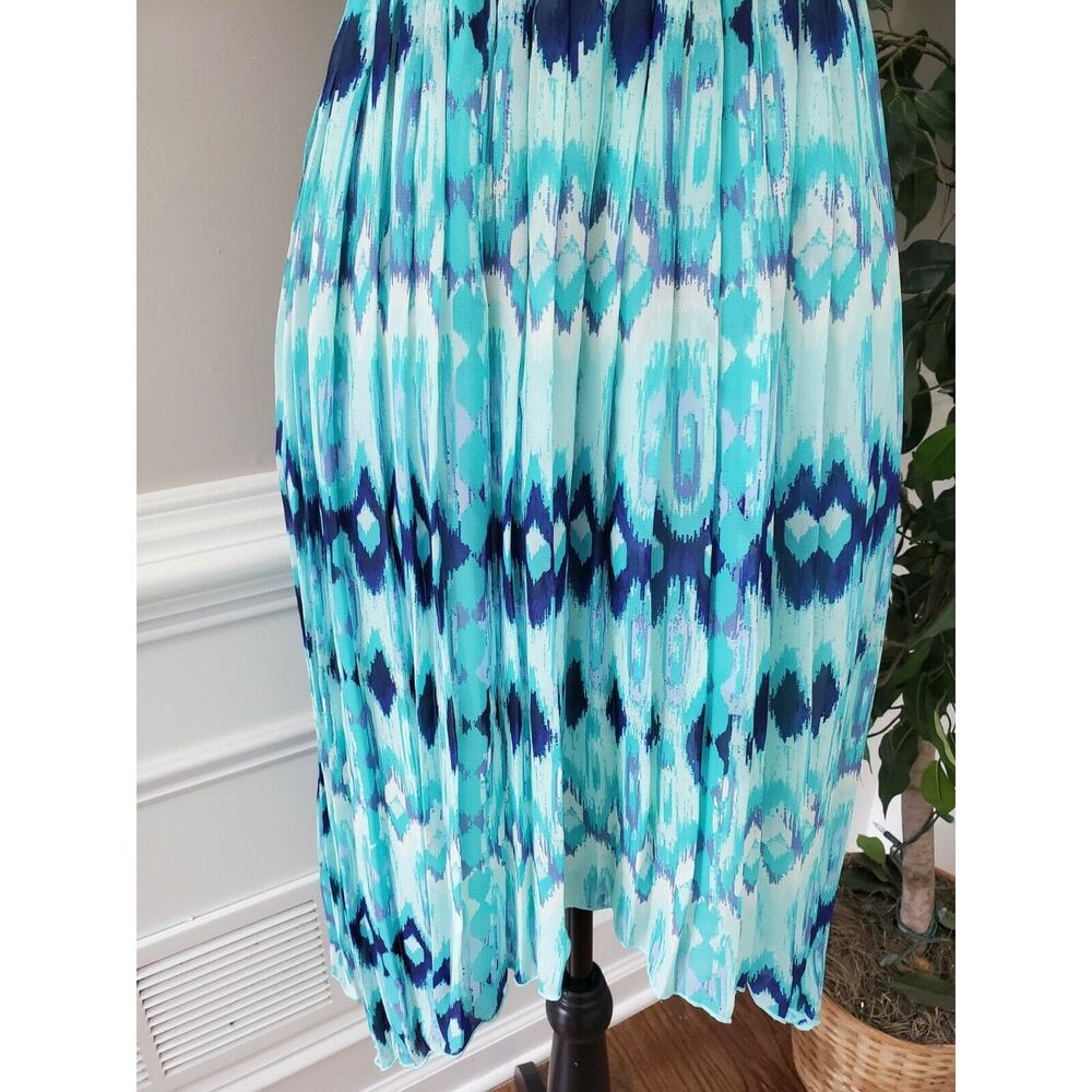 H&M Women's Multicolor 100% Polyester Scoop Neck Sleevelesss Knee Length Dress 6 - Picture 4 of 11